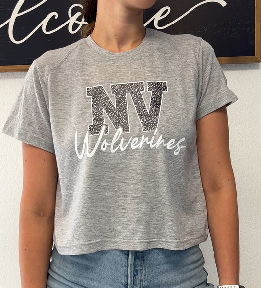 NV Wolverines Tri-Blend Women's Crop Tee