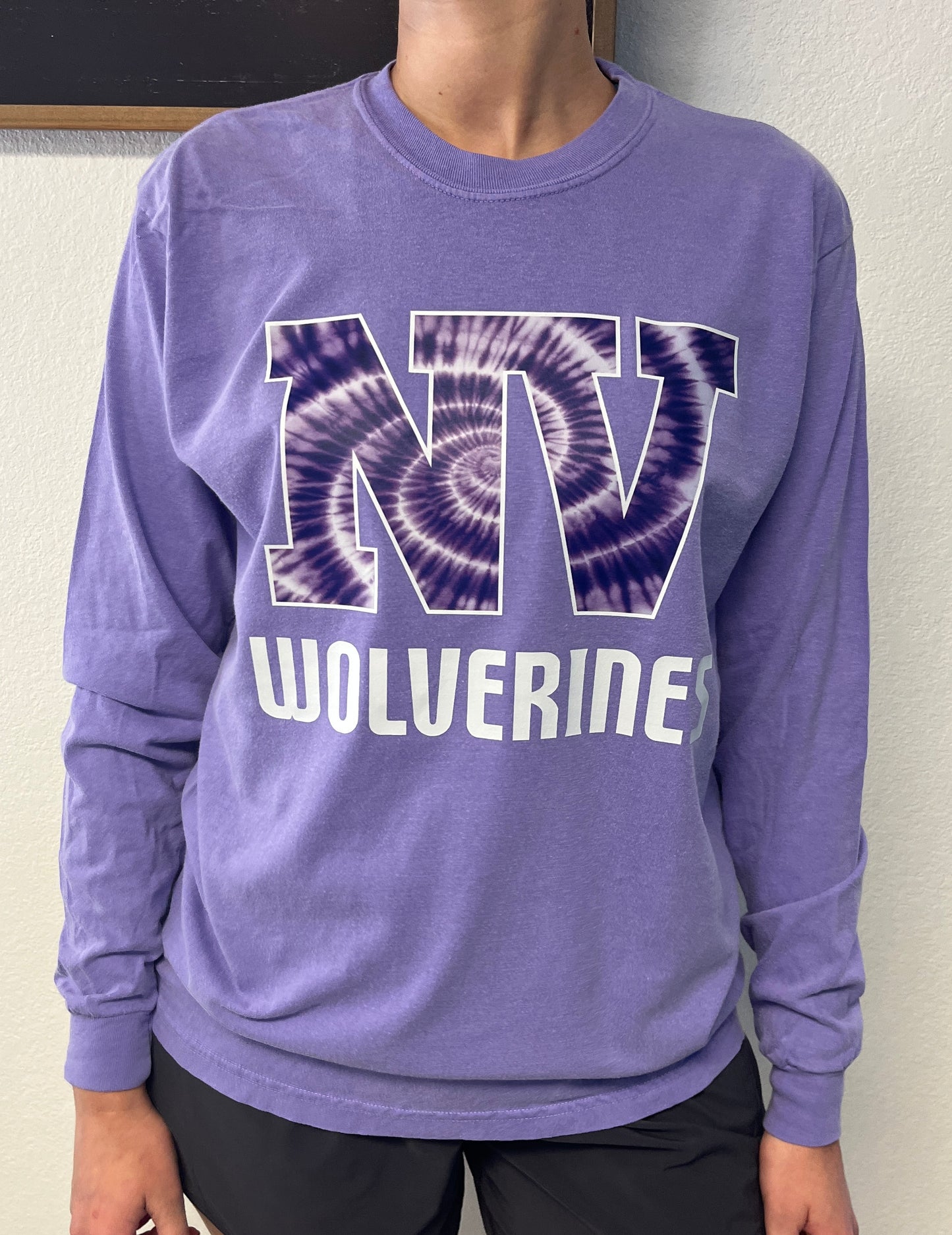 NV Wolverines Tie Dye Comfort Colors Long Sleeve