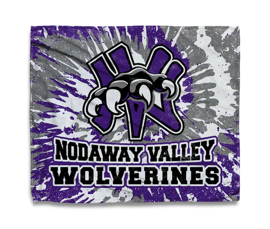 NV Wolverines XL Plush Blanket - Tie Dye