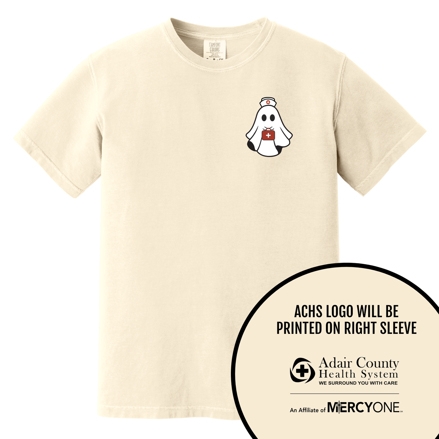 ACHS Ghost Nurse - Comfort Colors Tee