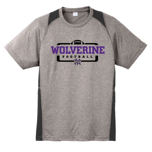 Wolverine Football - Sport-Tek Colorblock Dri-Fit Polyester Tee