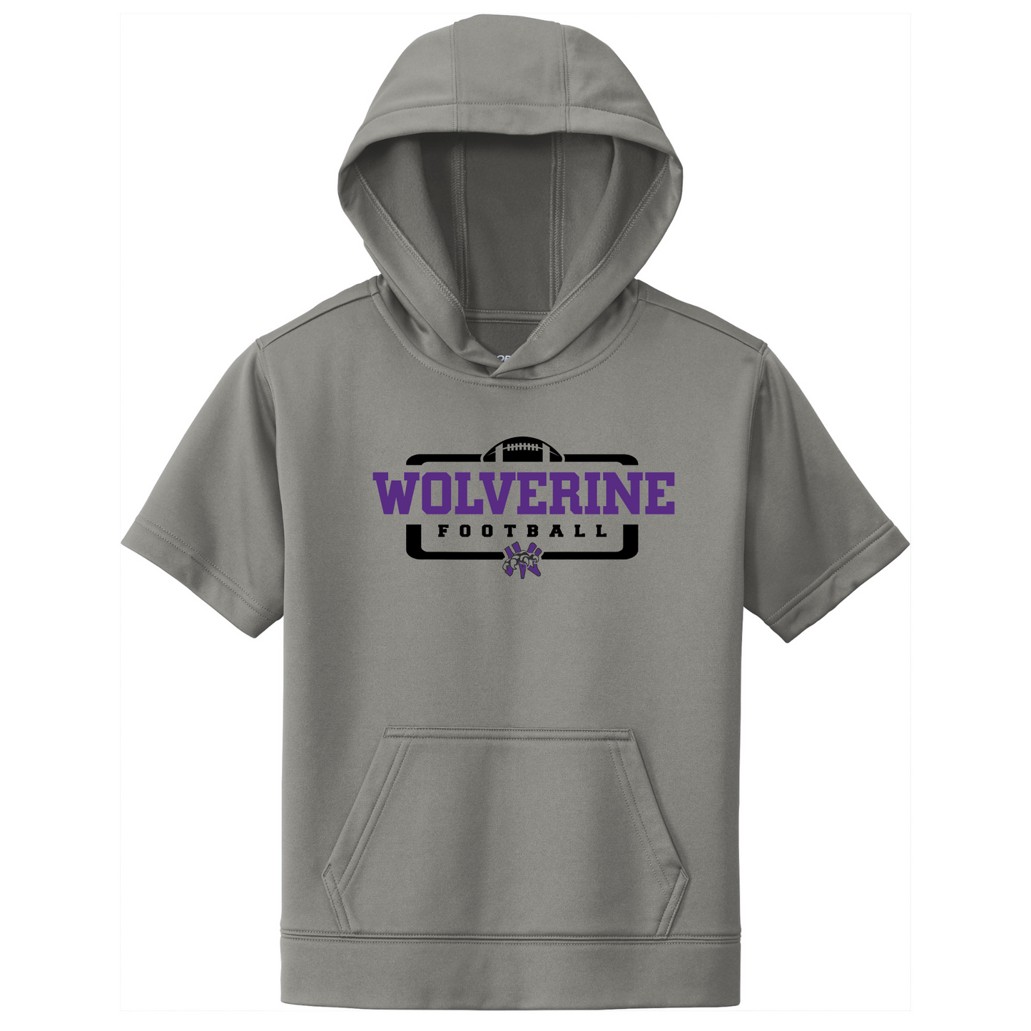 Wolverine Football - Sport-Tek Sport-Wick ® Fleece Short Sleeve Hooded Pullover