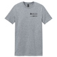 Gray t-shirt with a logo on the chest against a white background