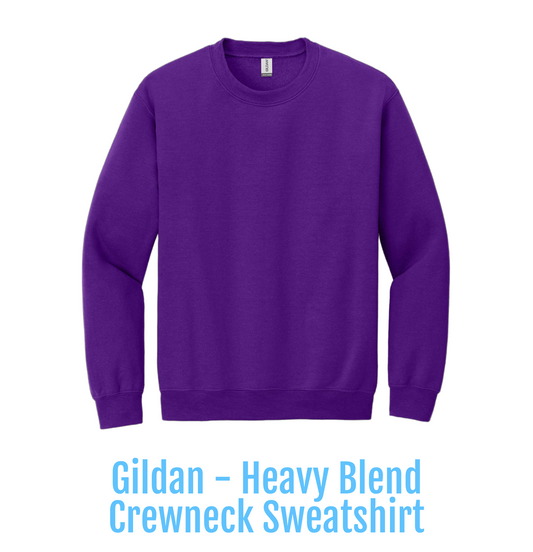 Purple Crewneck Sweatshirt - Choose Your Design (OVERSTOCK SALE)