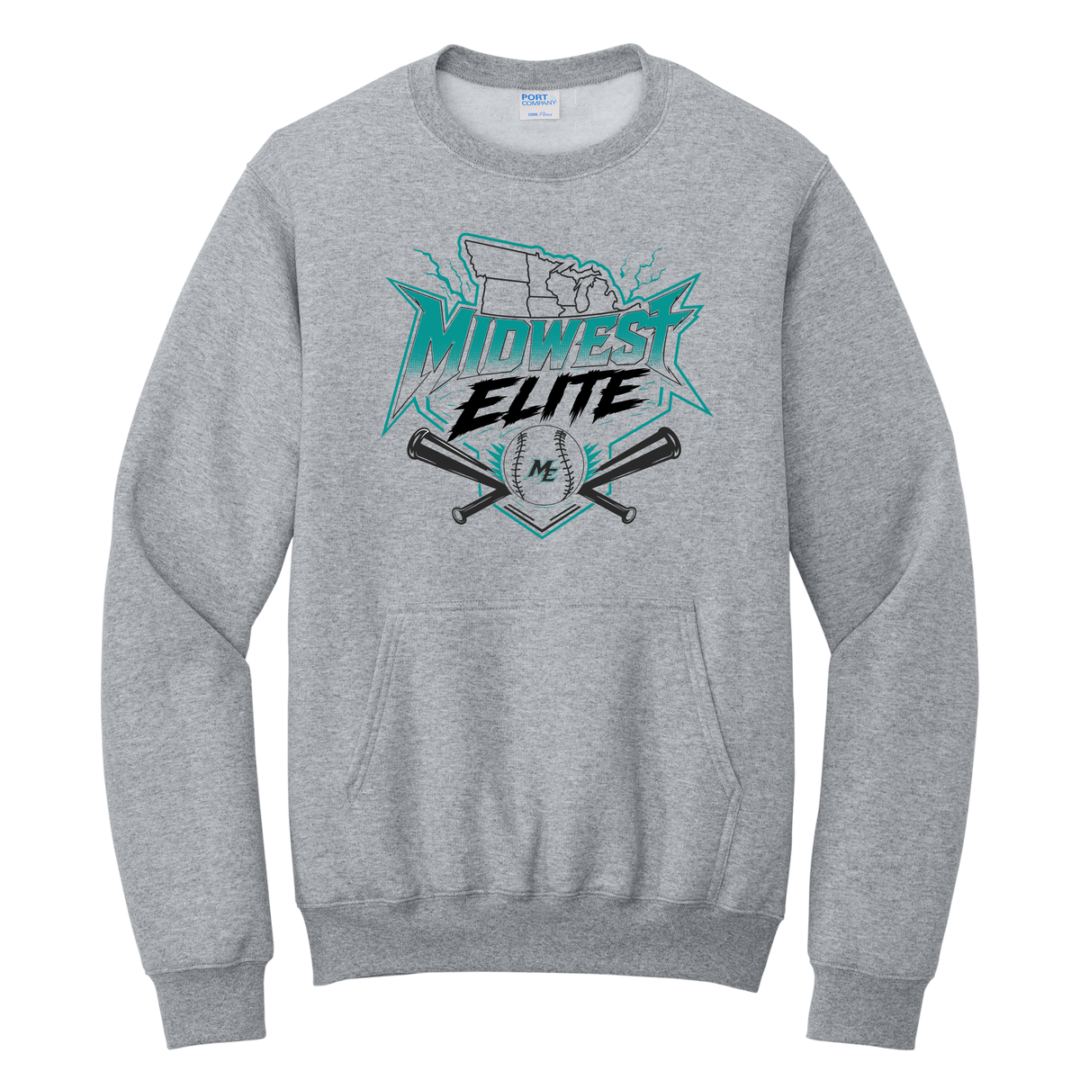 Midwest Elite Port & Co Crewneck Sweatshirt with Pocket