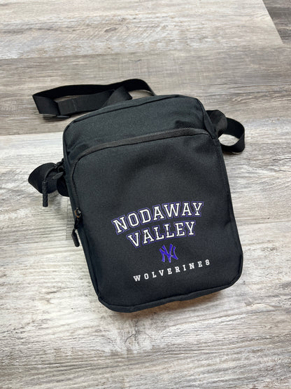 Crossbody bag with NV text and logo
