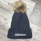 Wolverines Port Authority® Faux Fur Pom Beanie