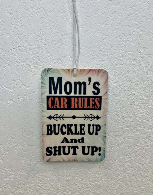 Mom's Car Rules Rectangle Air Freshener