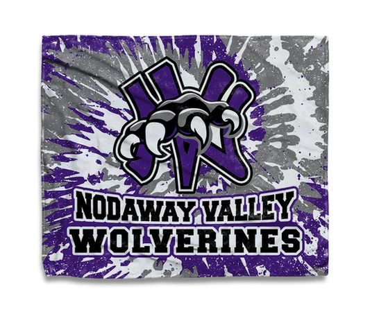 NV Wolverines XL Plush Blanket - Tie Dye