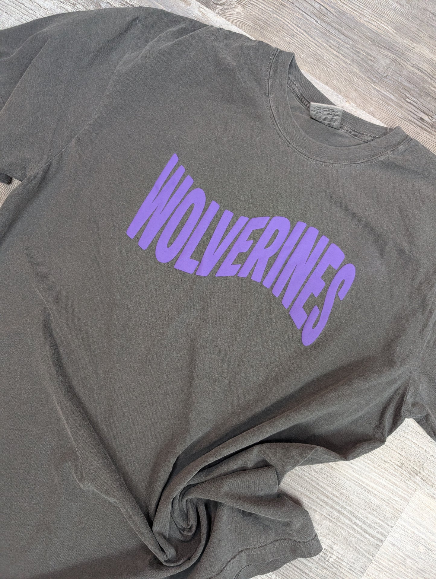 Wolverines Puff Print Comfort Colors Tee