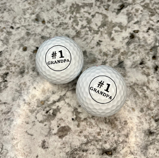 "#1 GRANDPA" Printed Golf Ball Sets